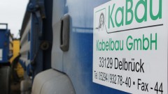 Schild an einem unserer LKW